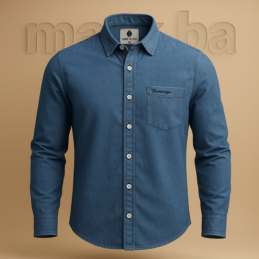 خرید پیراهن مردانه اورجینال Vancruze جین (لی) آبی سایز لارج